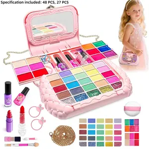 Makeup Set, Safe Washable Beauty Toy, Pretend Play Set, Suitable for Girls Ages 3-9, Perfect Gift for Halloween Christmas New Year