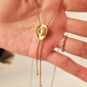 Western Cowgirl Necklace for Women Girls | Dainty 14K Gold Silver Plated  Jewelry Non Tarnish Waterproof | Cowboy Bolo Tie Accessories Trendy Western Country Jewelry Gifts