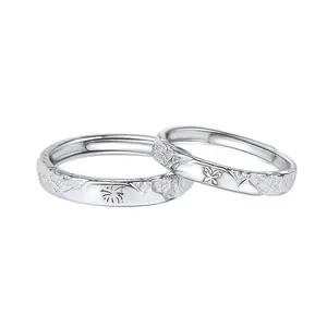 Fireworks Butterfly White Copper Couple's Rings Do Not Fade