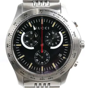 Pre-owned GUCCI Stainless Small Leather Goods G Timeless Steel Chronograph