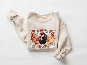 Chicken Christmas Sweatshirt, Christmas Chicken Shirt, Funny Christmas Chicken Shirt, Chicken Christmas Sweatshirt, Chicken Sweatshirt