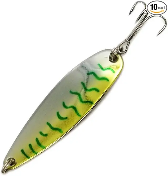 3 oz Crocodile Spoon Green Mackerel 10 Pieces