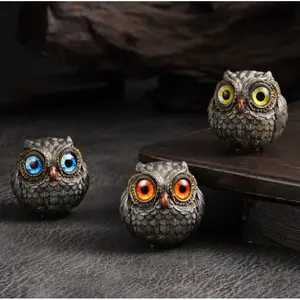 Cute Owl Resin Crafts Home Courtyard Garden Decoration Cute Handmade Desktop Small Ornaments