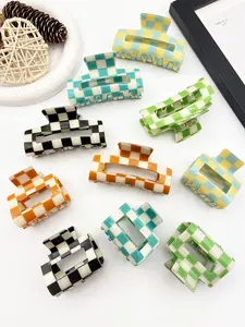 Checkerboard Pattern Hair Claws, Casual Versatile Hair Accessories for Women, Minimalist Headwear Suitable for Thick Hair, Fashion Hair Accessories for Party, Daily Clothing Decor, Hair Clips