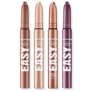 LANGMANNI Eyeshadow Stick,4 PCS Waterproof Multi-Color Eyeshadow Pen Set,Creamy Long-Lasting Eye Makeup Kit,Natural & Shimmer Shades Contour Stick,Gifts For Women (#5+8+12+18-4Colors)