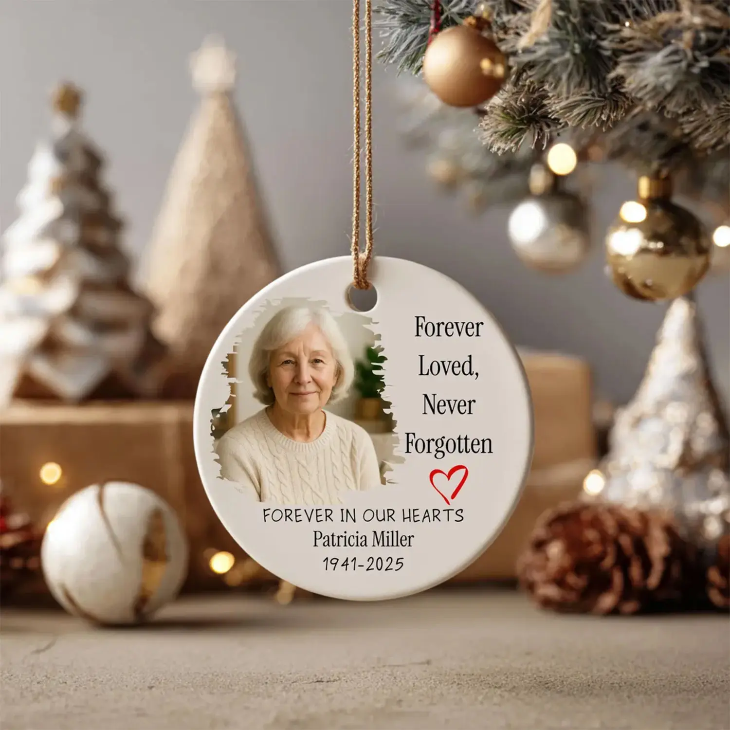 Custom Photo + Date ang Name Memorial Ornaments, Memorial Gifts, Loss of a Loved One Ornament Gifts