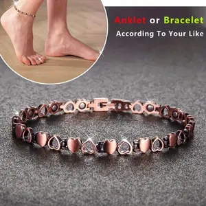 Magnetic Copper Anklet for Women - Health & Wellness Ankle Bracelet with Magnets