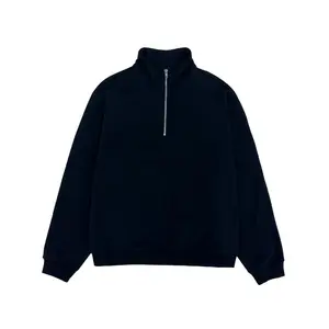 600 GSM 'Black' Quarter Zip Sweatshirt