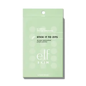 e.l.f. Stick It To Zits Pimple Patches - 36-Pack Clear Thin Hydrocolloid, Flatten Active Breakouts, Extract Impurities, Faster Healing, All Skin Types