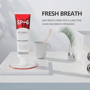 SP-6 Probiotic Toothpaste - Niacinamide Whitening Toothpaste Enhanced Formula with 6 Probiotics for Teeth Whitening and Gum Health - Enamel-Safe, Fluoride-Free, Fresh Mint Flavor
