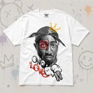 2P 1 Love Graffiti Portrait Graphic Tee Vintage Hip Hop Streetwear Shirt, Gildan 5000 Heavy Cotton