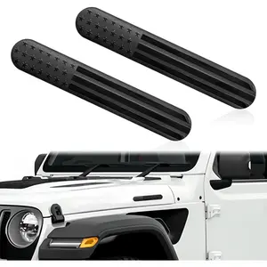 2PCS Metal Flag USA Auto Fender Emblem, Embossed 3D Metal Adhesive Sport Truck Car Badge, American Flag Car Emblem for Auto, SUV, Truck, Motorcycle (black)