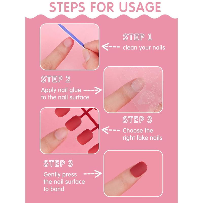 288 Pieces Kids Short Matte Press on Nails, TOROKOM Children Fake Nails Acrylic Nails Art Tip for Kids Short Square Full Cover Fake Nails for Women Girls (12 Matte Colors)