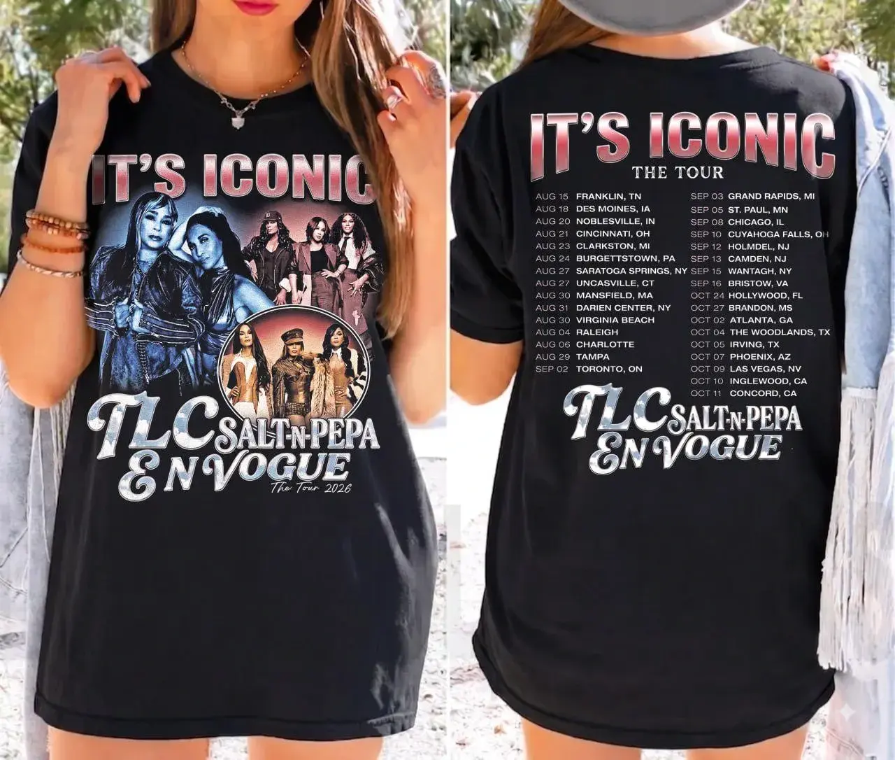 Vintage TLC Salt N Pepa En Vogue It's Iconic Tour Shirt, 2026 Tour Tee, 90s R&B Hip Hop Vintage Style Graphic T-Shirt, Retro Tee