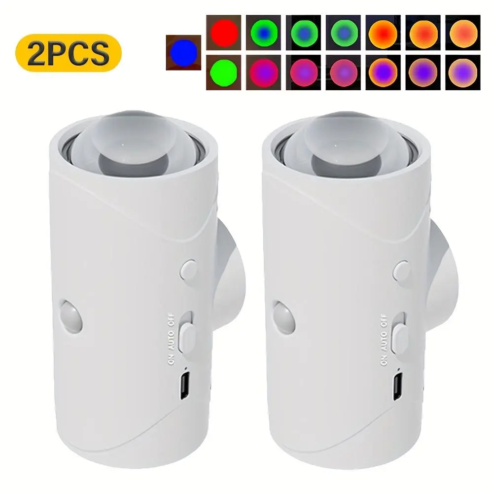 Rechargeable LED Night Light with Motion Sensor - RGB Gradient, Dimmable Magnetic Wall Light for Entrance, Bedside, Closet, Emergency, Party & Holiday Gifts