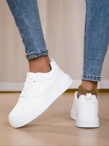 Women's Casual Fashion Sneakers, Anti-Slip Sports Shoes, Ultra-Light Thick Sole Height Increasing, Breathable Comfort Shoes, Casual Walking Sneakers, Trendy Walking Sneaker, Thick Soled Sneakers