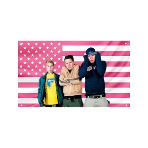 182 Pink US Flag – Pop Punk Band Wall Banner, Music Room Decor Tapestry, Aesthetic Fan Flag