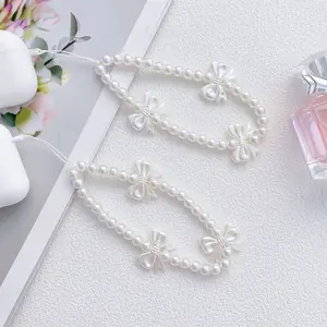 Elegant Pearl Flower Phone Chain, 1 Pcs Anti-Lost Beaded Lanyard for Women, Stylish Mobile Phone Strap Charm, Perfect Gift Accessory, Phone Charms