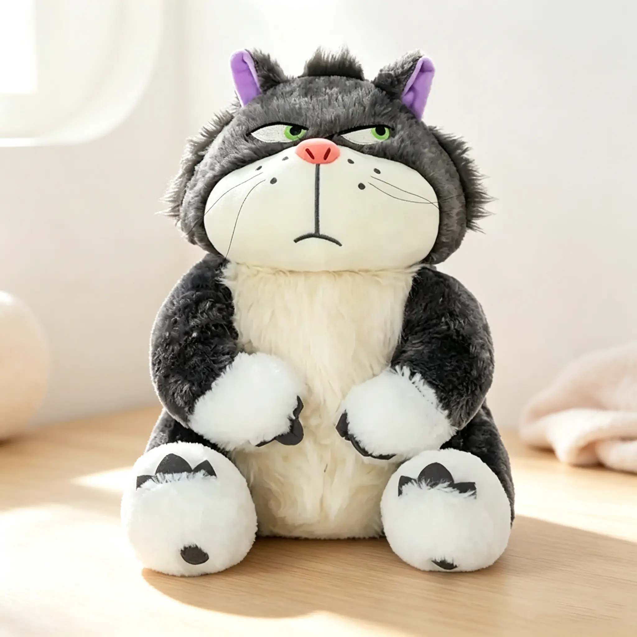Creative Angry Cartoon Cat Plush Doll 30cm, Funny Lucifer Cat Stuffed Plush Toy, Soft Cute Plushie, Perfect Lovely Gift for Kids