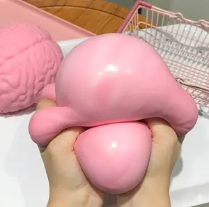 ORB Easy Sqweezy Jumbo Brainy - Squeeze This Big, Fun, Squishy, Slow Rising, Extra Soft Giant Brain for Stress Relief - Original Sensory / Fidget Novelty Toy and Gift for Kids and Adults