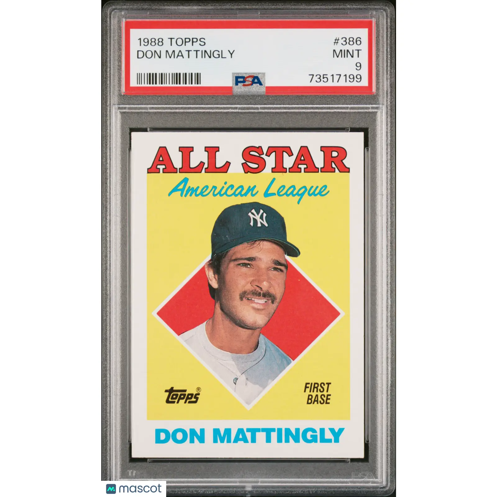 Don Mattingly PSA 1988 Topps Baseball #386 9 73517199