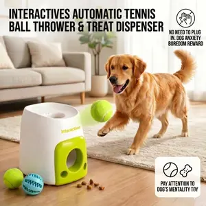 Pet Tennis Ball Launcher Non-electric Toy, Automatic Ball Launcher Pet Dog Toy for 1 Ball, Pet Food Reward Machine for Small and Medium Size Dog Trainin