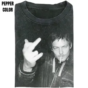 The Walking Dead T-Shirt, Daryl Dixon Middle Finger Tee, Smoking Meme Shirt, Vintage Grunge T-Shirt, Cringe Funny Shirt, Edgy Graphic Tee, Unisex Streetwear, TV Show Fan Tee, Trending Movie Shirt for Men & Women