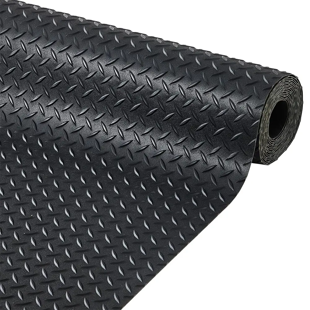 Petgrow 2.8mm Thickened Garage Floor Mat, Custom Size Parking Mat Heavy Duty Non-Slip PVC Floor Protector for Under Car,Golf Cart,Rubber Motorcycle Mat, Large SUVs,MPV, Pickup Truck,Black