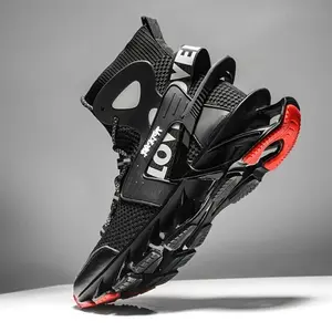 Lightweight Breathable Men's Blade Type Shoes, High Top Running Shoes with Shock Absorption,  Tennis Gym, Casual Walking Sneakers, Athletic Shoes