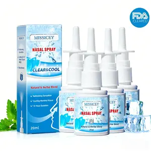 MISSICEY Nasal Spray 4-Pack | Daily Nasal Refreshment & Comfort Natural Lightweight Mild Menthol Gentle