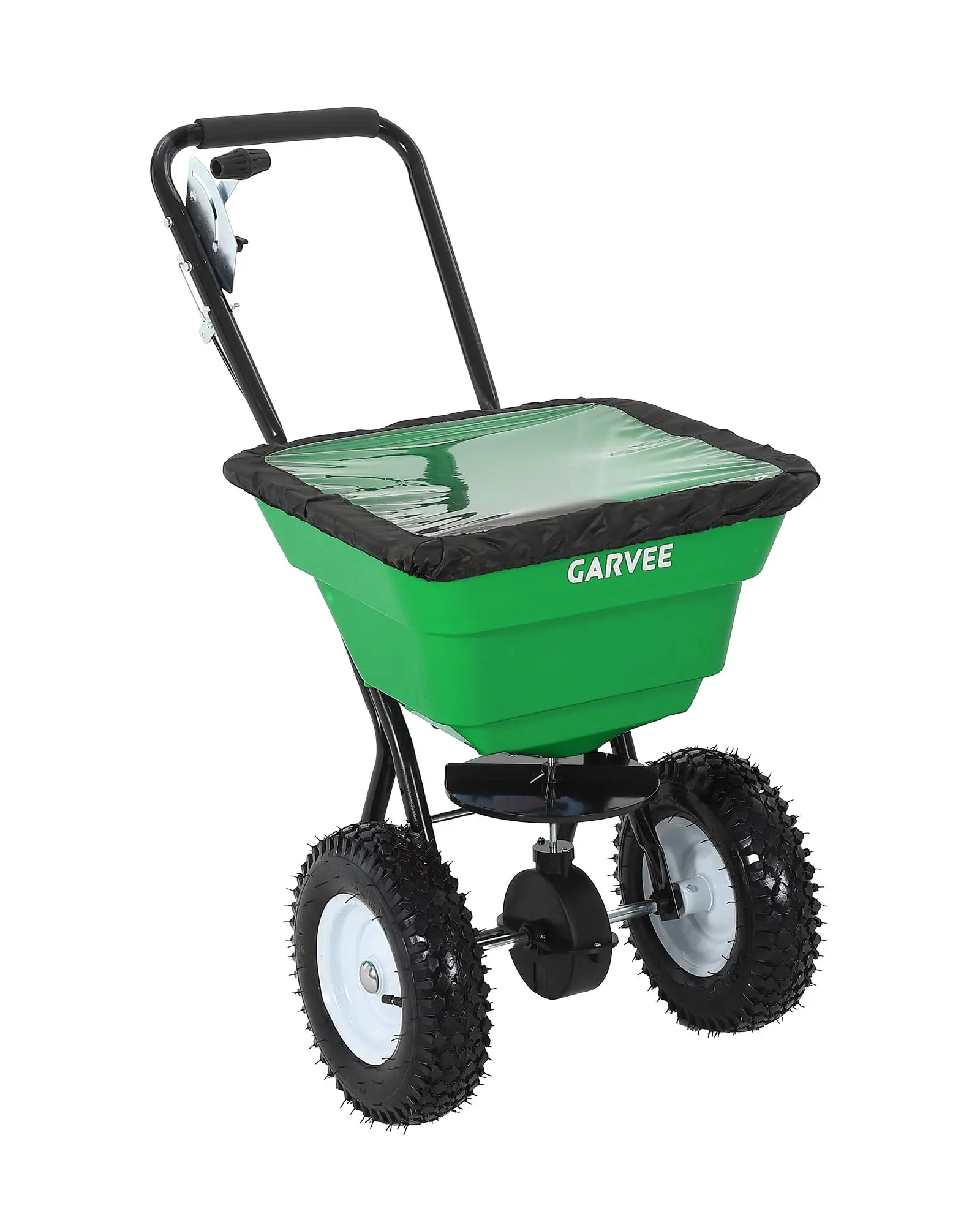 80 LBS Push Broadcast Spreader, 12FT Spreading Width, 13in All-Terrain Wheels, Adjustable Flow Control, Heavy Duty Walk Behind Lawn Spreader for Fertilizer, Grass Seed, Ice Melt, Salt,Green