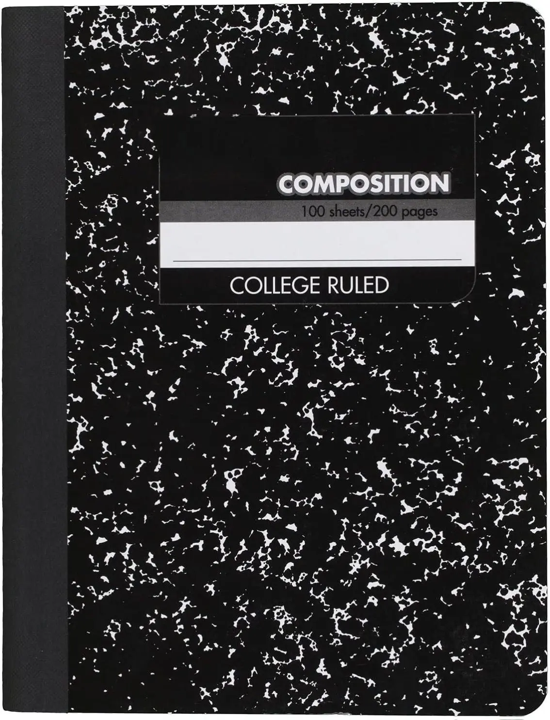 Mead Composition Notebook, College Ruled Paper, 9-3/4" x 7-1/2", 100 Sheets, Black Marble (09932)