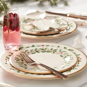 Holiday 5-Piece Place Setting Christmas Drinkware Set for Festive Table Arrangement & Cozy Dinner Hosting