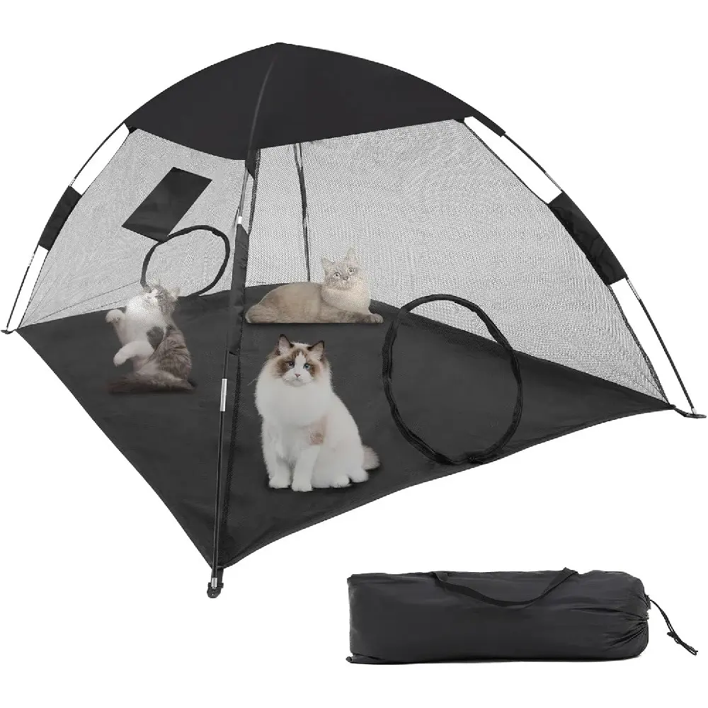 Mesh Cat Tent Outdoor, Portable Sunshade Playpen Playhouse for Cats Dogs Puppy Small Animals