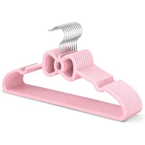 15.5 Inch Kids Butterfly Bow Hangers 20 Pack, Durable Big Kid Hangers for Youth, Teen and Petite Woman, Plastic Kids Hanger, Cute Childrens Hanger for Closet, Pink