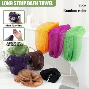 Exfoliating African Mesh Nylon Bath Scrubber, High Elasticity Sauna Towel, Back Pulling African Bath Scrubber, Skin Care Essentials