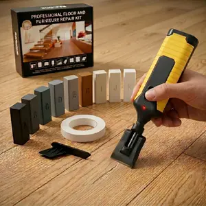 Vinyl & Laminate Floor Repair Kit with Heat Pen, Hardwood Floor Scratch Repair Kit, 11 Color Wax & Markers for Scratches, Stains, Cracks & Holes