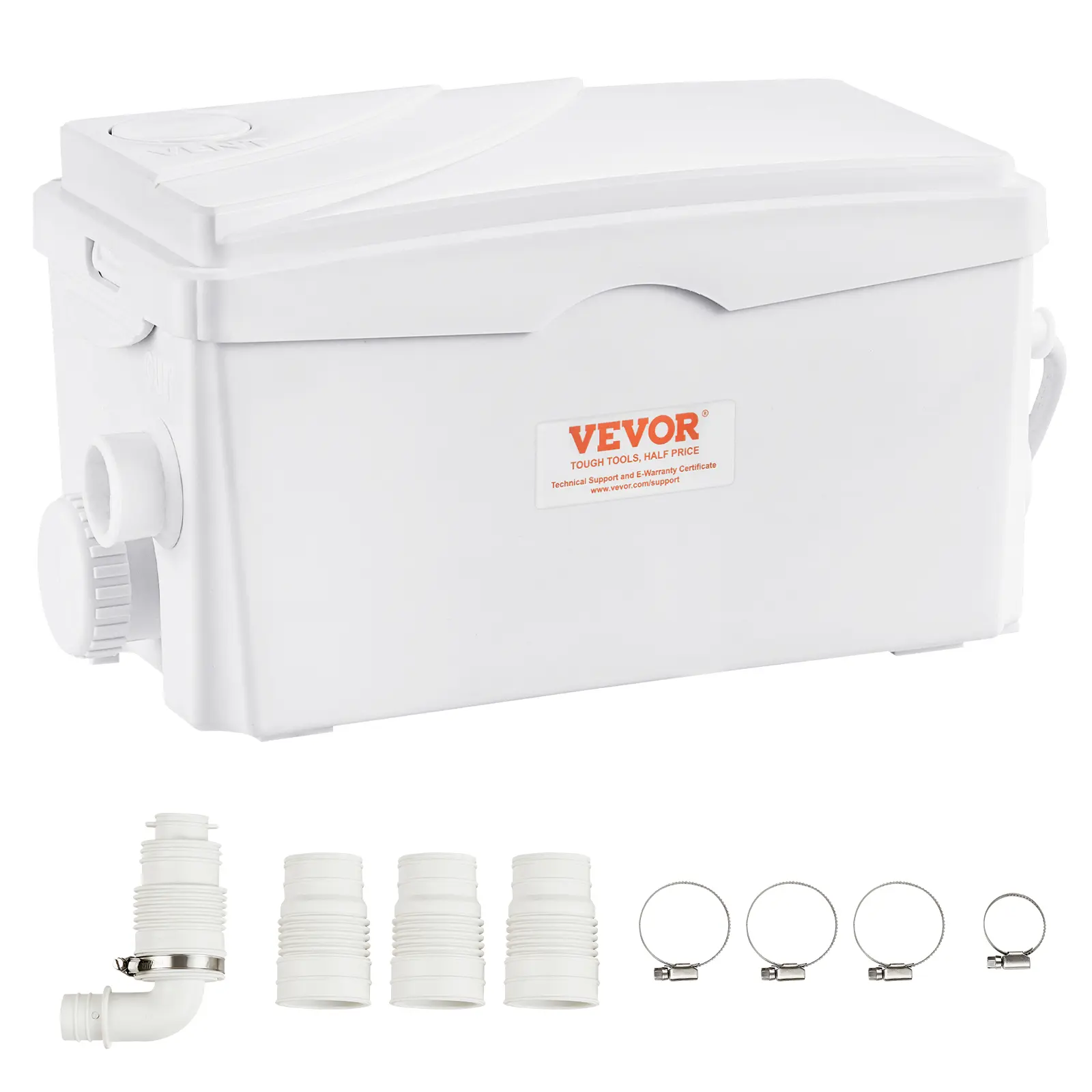 【summerfinds】VEVOR Anti-Clogging Drainage Macerator Pump, 350W, 6000 L/h Flow, 23 ft/7 m Head, 3 Water Inlets Sewerage Sump Pump for Basement, Kitchen Upflush Waste Disposal (Father's Day Gift Option)