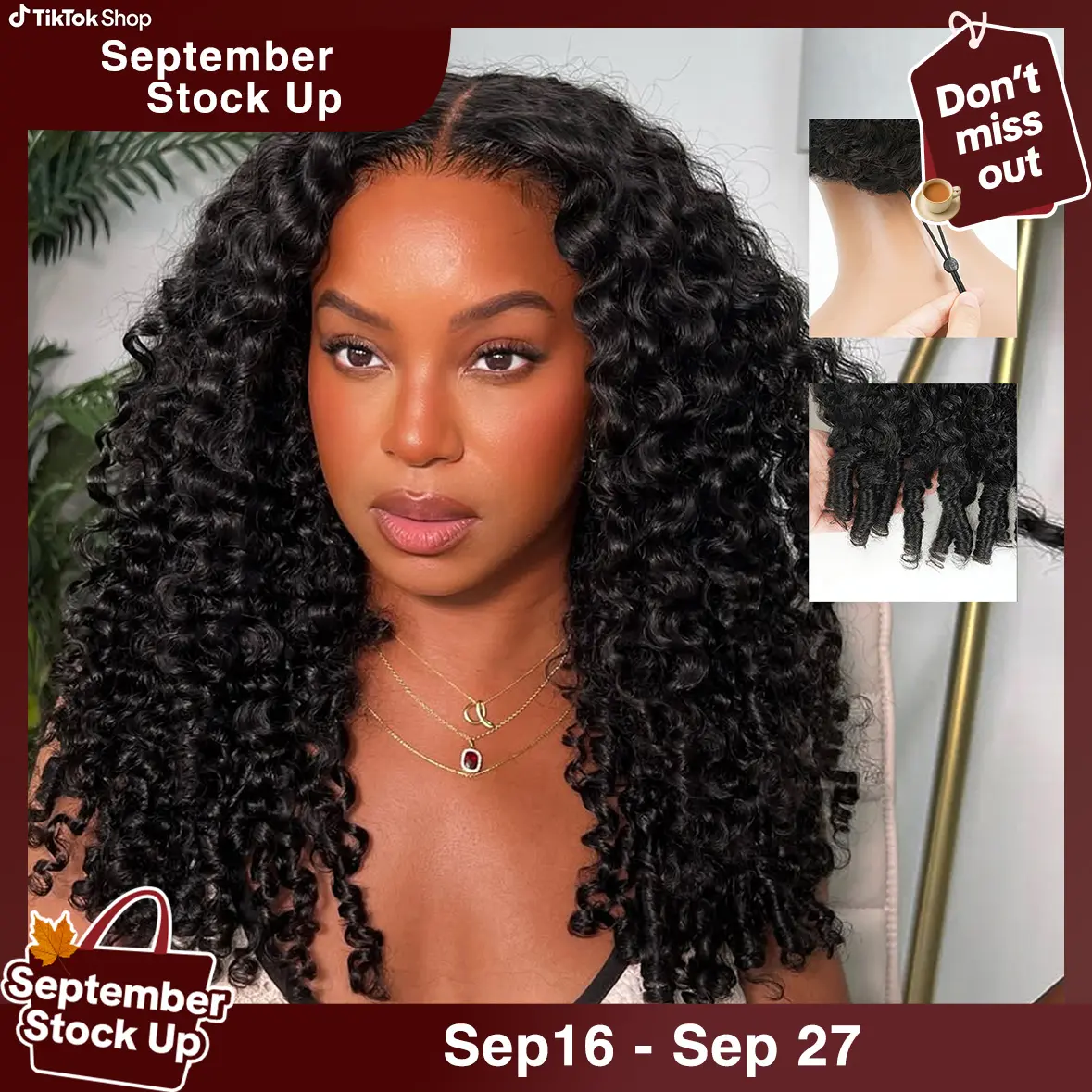 Tahikie Burmese Curly 7x6 HD Lace Pre Plucked Glueless 99J Burgundy Deep/Kinky Curly / Deep Wave / Body Wave / Water Wave Human Hair Wigs Upgrade With Drawstring Cap One-Step Invisible Hairline For Women #tiktokshopstockup #SohoChic