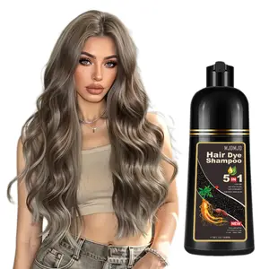 Coffee 5-in-1 Hair Dye Shampoo – Premium Herbal Formula for Men & Women, Enhanced Gray Coverage, Nourishing & Gentle, Long-Lasting Vibrant Color, Ammonia-Free, Includes 2 Free Hair Mask Samples, 500ml