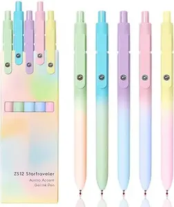 Gel Pens, 5 Pcs Medium Point Smooth Writing Pens Cute Pens for Women, High-End Series 0.7mm Black Ink Pens for Journaling Note Taking, School Office Supplies (5 Pcs Gradient Morandi) ticonderoga  pencil