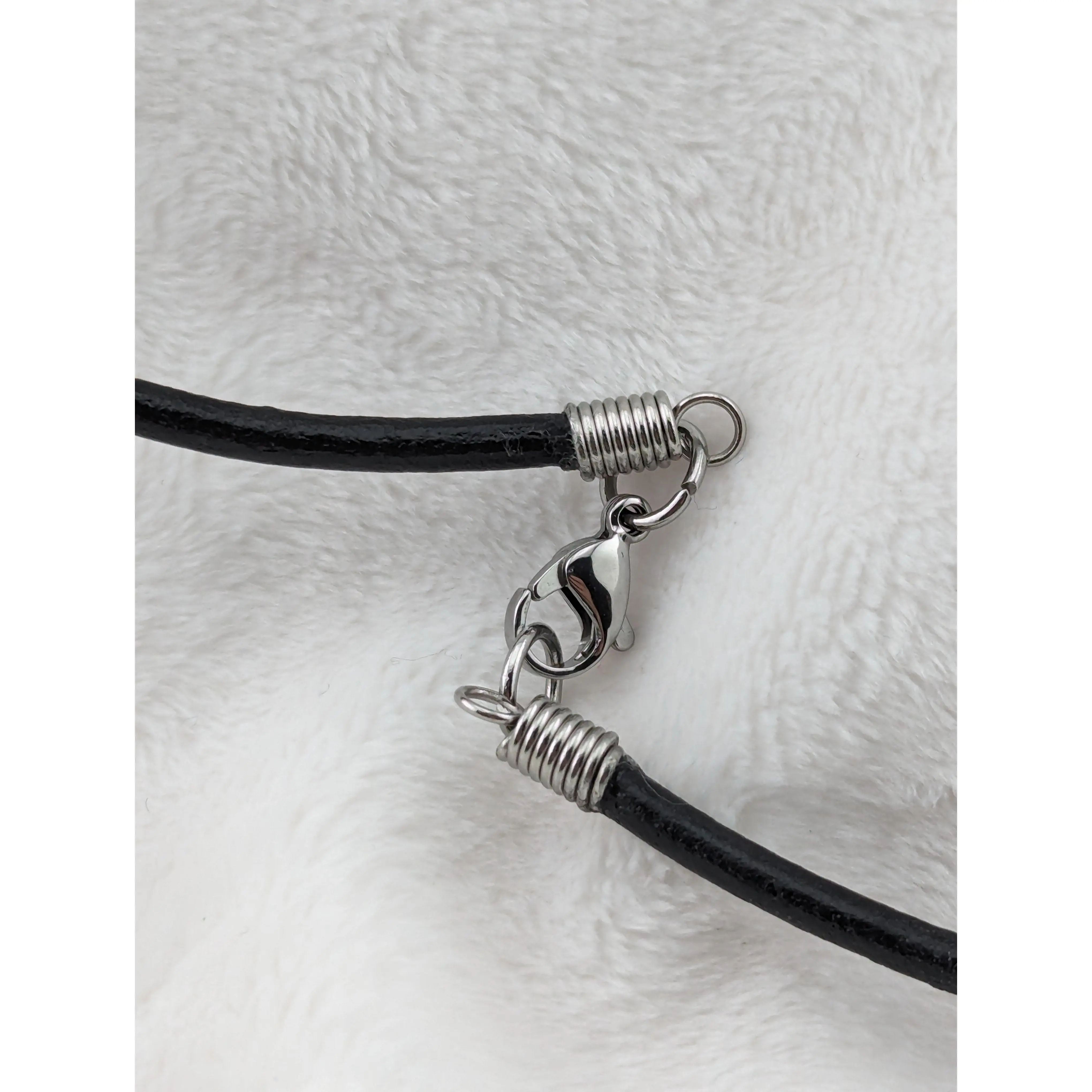 Black leather cord necklace