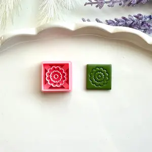 Square Tile Patterned Everyday Clay Cutter 25mm | Precision 0.2mm Blade, PLA+ Earring Jewelry Crafts