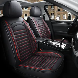 Full Set Car Seat Covers, 5PCS Universal PU Leather Car Seat Cover Full Surround, Comfortable Automotive Vehicle Cushion Cover Fit for Most 5 Seats Cars/SUV/Truck/Vans