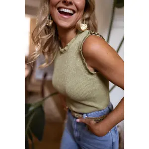 Glittery Olive Mathilda Tank Top