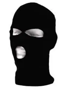 CrazyCoolBuys Black Knit Three 3 Hole Balaclava Winter Face Ski Mask