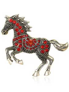 Fashion Vintage Horse Rhinestone Brooch, Stylish Unique Simple Pin, Suitable for Women, Durable for Collars Bags Jackets, Perfect Gift