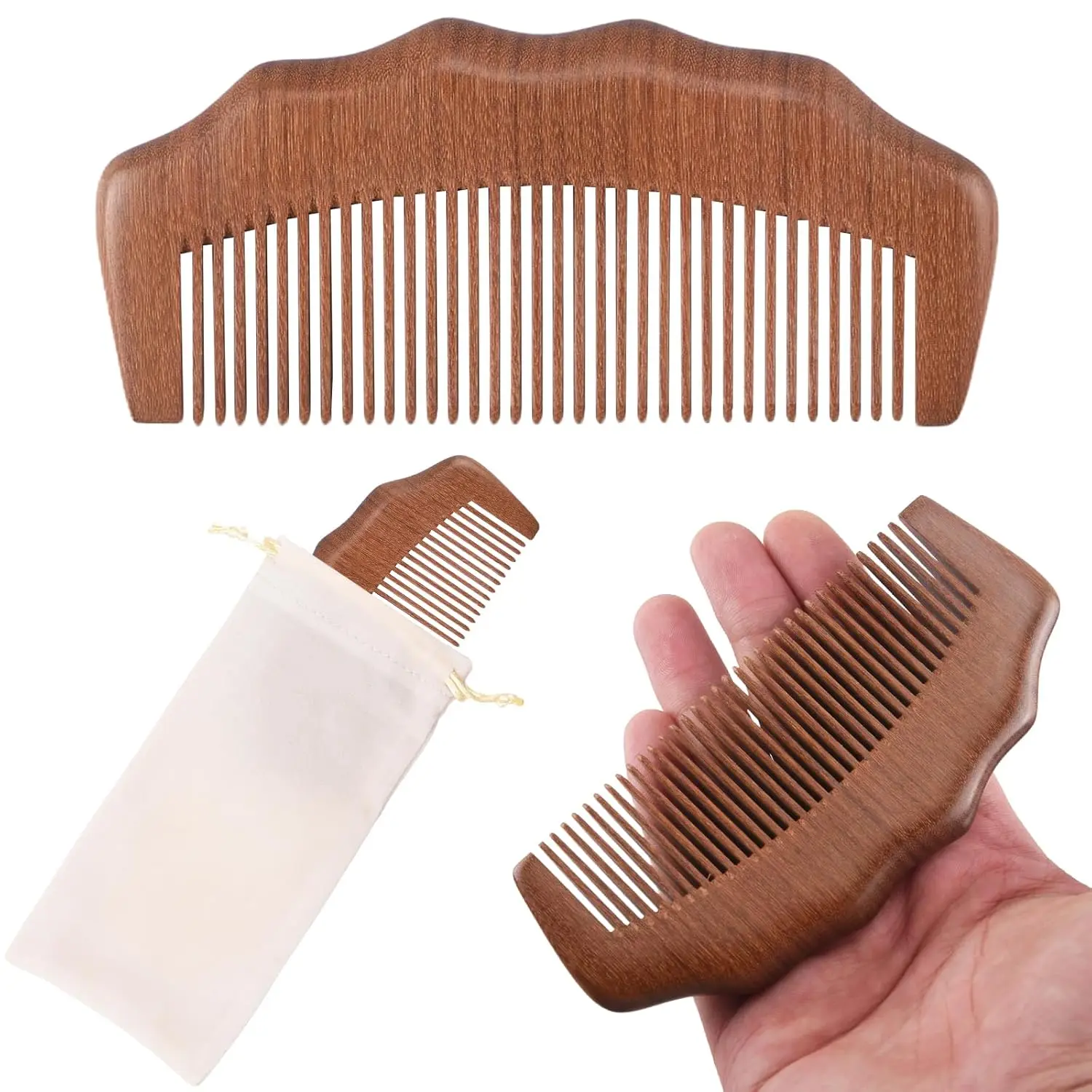 Flovera - Wooden Labor Comb for Women, Labor and Delivery Essentials for Pregnant Women, Natural Birthing Comb Baby Shower Gifts with Cloth Bag