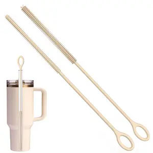 Silicone Long Handle Bottle Cleaning Brush Set, Flexible Straw Cleaner, Suitable for Water Cups, Glasses, Bottles, Kitchen Cleaning Tools