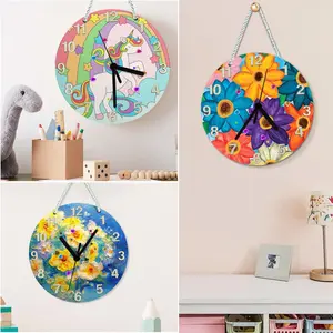 HAPMARS 2 Pack DIY Clock Making Kit, Childrens Painting Craft Activities Kit, DIY Wooden Art Craft for Kids, Craft Toys Gifts for 6, 7, 8, 9, 10, 11 & 12 Year Old Kids